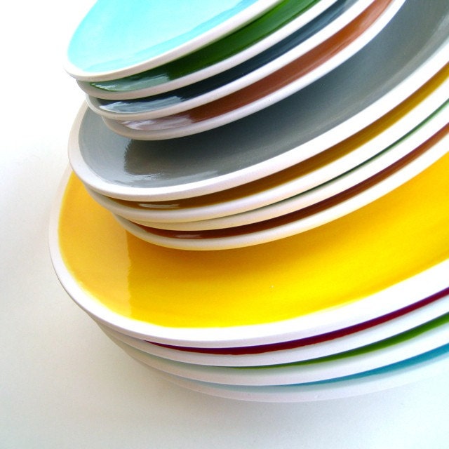 The Sylvie Collection- Set of Two Solid Dinner Plates You Choose Your Colors