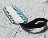 Single Luggage Tag - Turquoise and Black