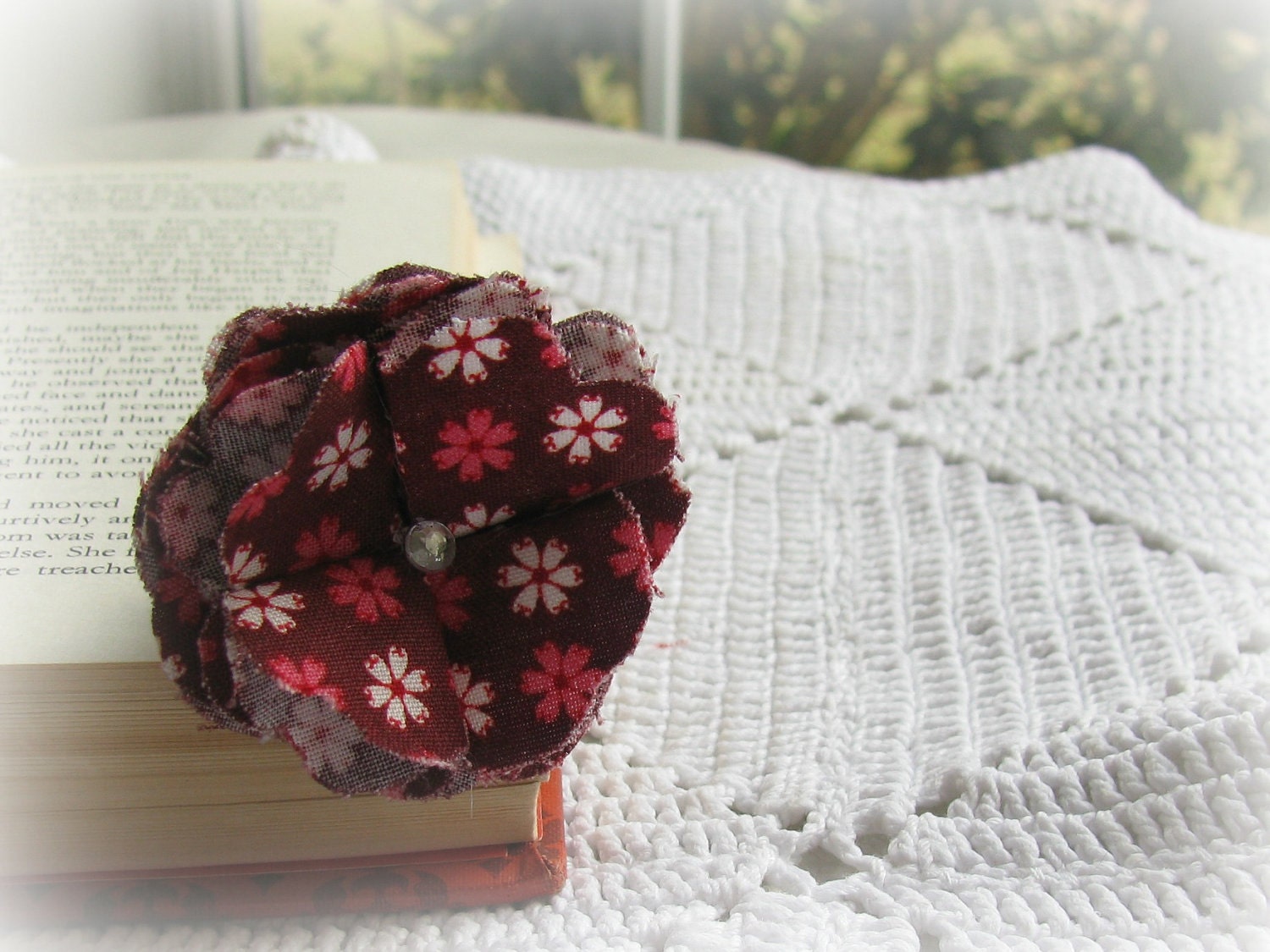 Fabric Flower Cocktail Ring