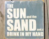 Typography Wood Sign - Sun and Sand Wall Decor