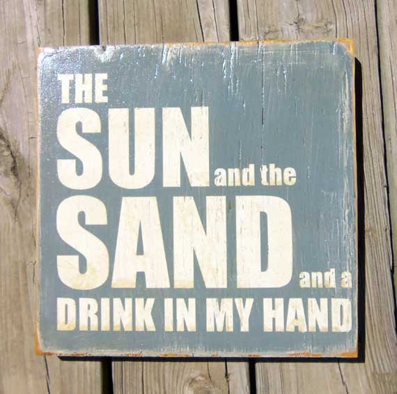 Typography Wood Sign - Sun and Sand Wall Decor