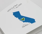 Any State with heart Personalized Stationery Set of 12