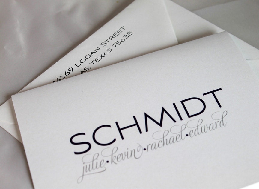 Personalized Family Stationery Set of 25