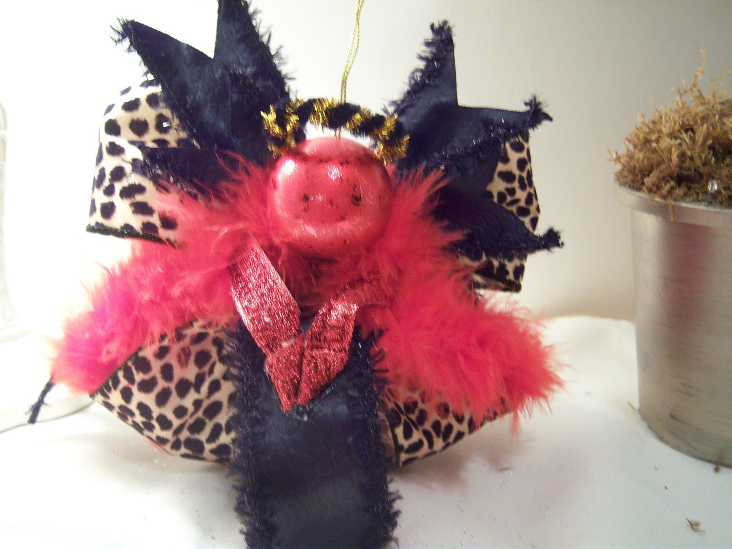 Cheetah and Red Boa Queen Angel Doll