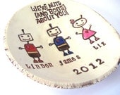 Father's Day Personalized Robot Kids Dish with up to three kids
