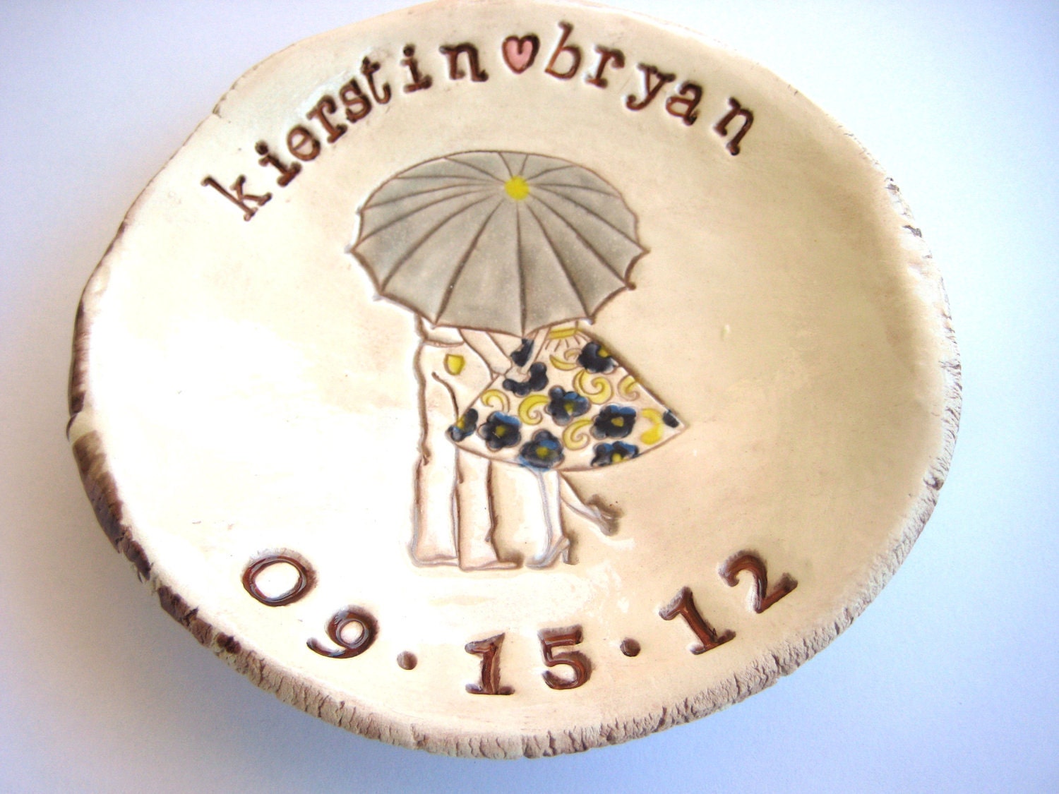 Couple Under Umbrella Dish