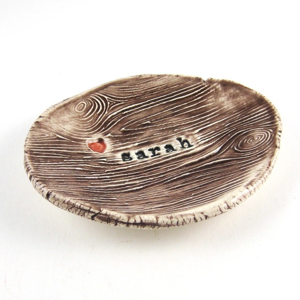 Faux Bois Dish Personalized
