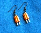 orange double popsicle earrings