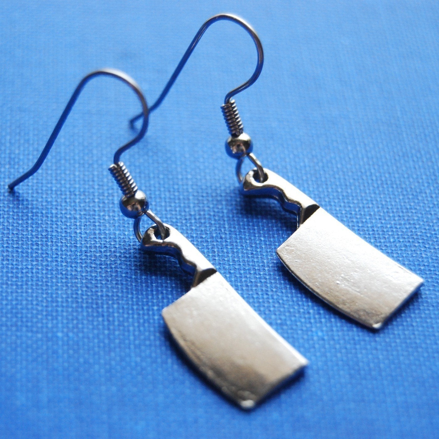 meat cleaver earrings