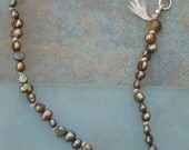 taupe freshwater pearl necklace