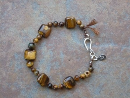 tiger's eye knotted bracelet