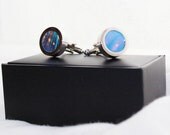 Real Blue Morpho Zephryities Butterfly Wing Cuff links Wedding Cuff Links with Presentation Box Gift for Groom Limited Edition Fathers Day