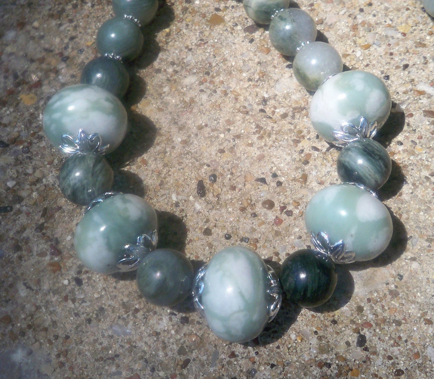 Agates in Green Necklace