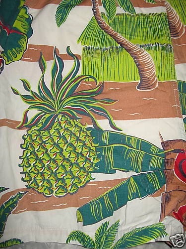 Vintage Jantzen Early 50s Hawaiian Swim Trunks Mad Men Shag Tiki VLV Rockabilly 38 VFT