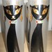 Vintage Mid Century Kit Kat Cool Cat Frosted Drinking Glasses Tumblers Libbey    Set of 6