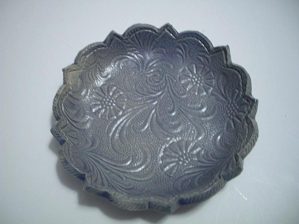 Vintage French Blue Scalloped Plate