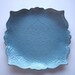 French Blue Square Brocade Serving Tray