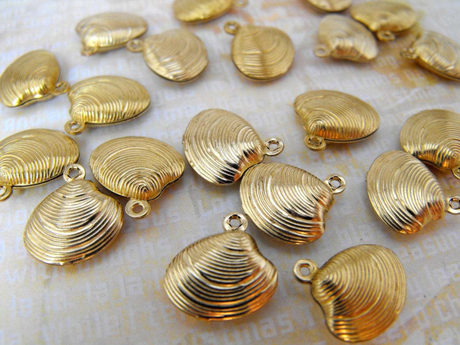 Charms - Raw Brass Shells - 20 Pieces