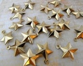 Charms - Raw Brass Stars - 20 Pieces