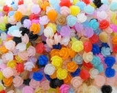 Cabochons - 100 Frosted Resin Roses - 50 Matched Pairs