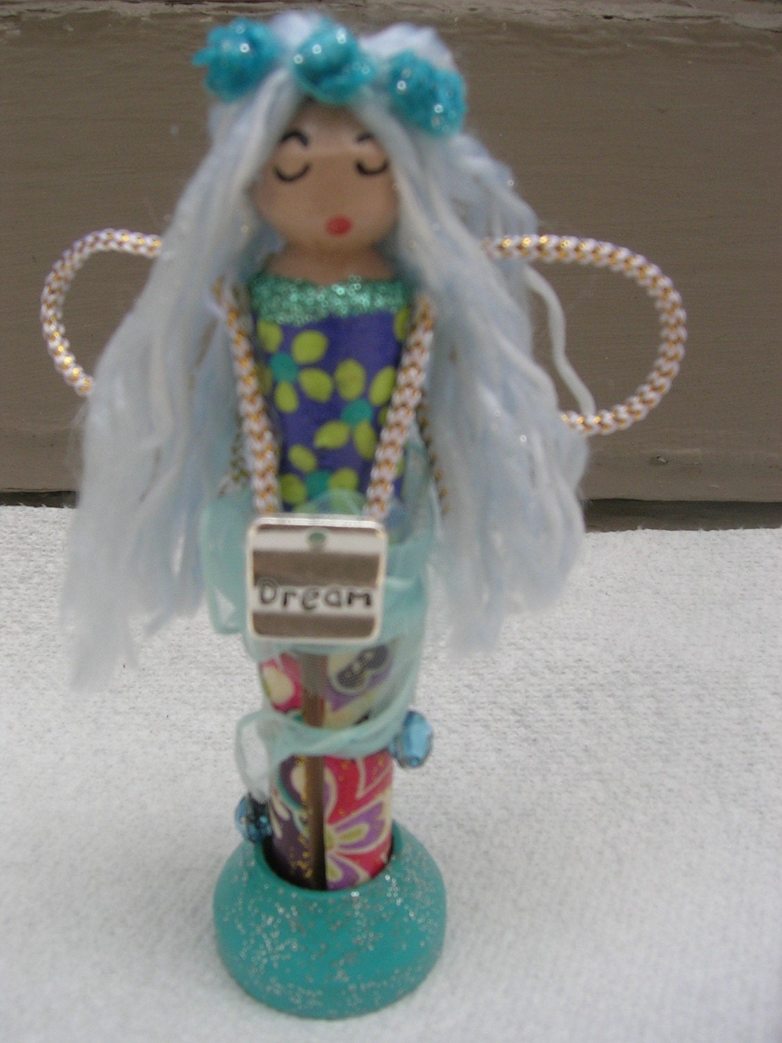 Blue Dream Fairy Clothespin doll