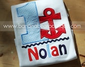Anchors Aweigh Nautical Birthday Shirt