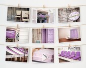 Paris Postcard Set, Framable Photo Cards, Purple, Paris Photography, 4x6 Art Prints