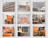 Paris Photography Collection, Orange - French Art Prints, Paris Decor, Large Wall Art Color Photography, Orange Wall Decor