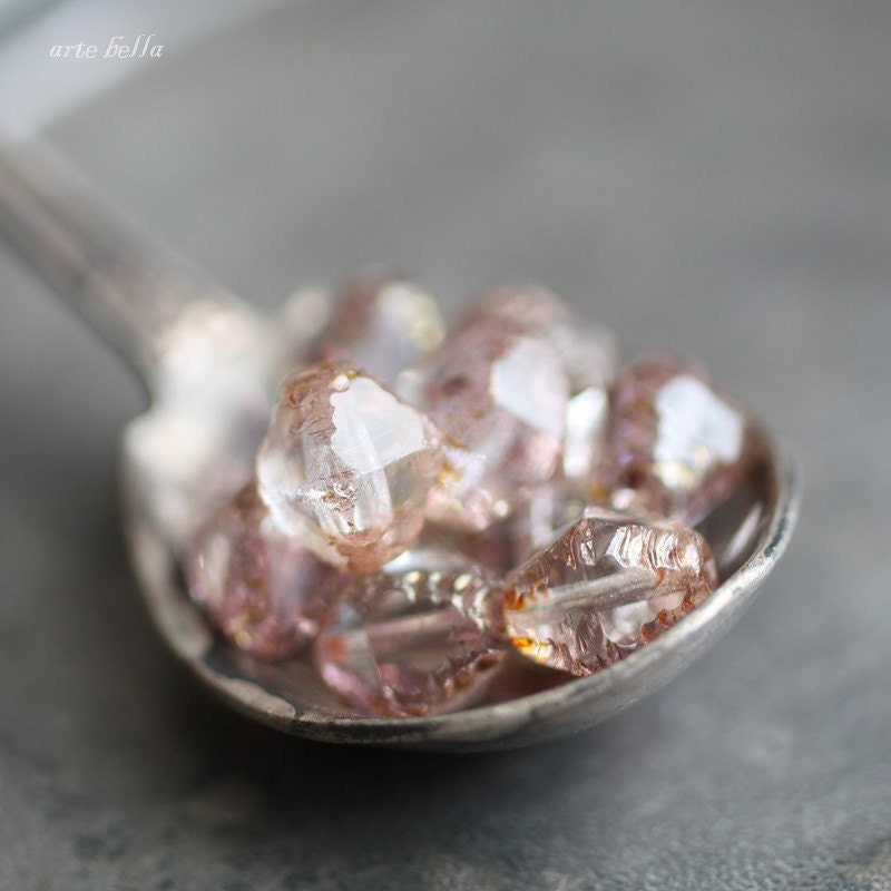 TINK .. Picasso Czech Pink Faceted Beads (901-10)