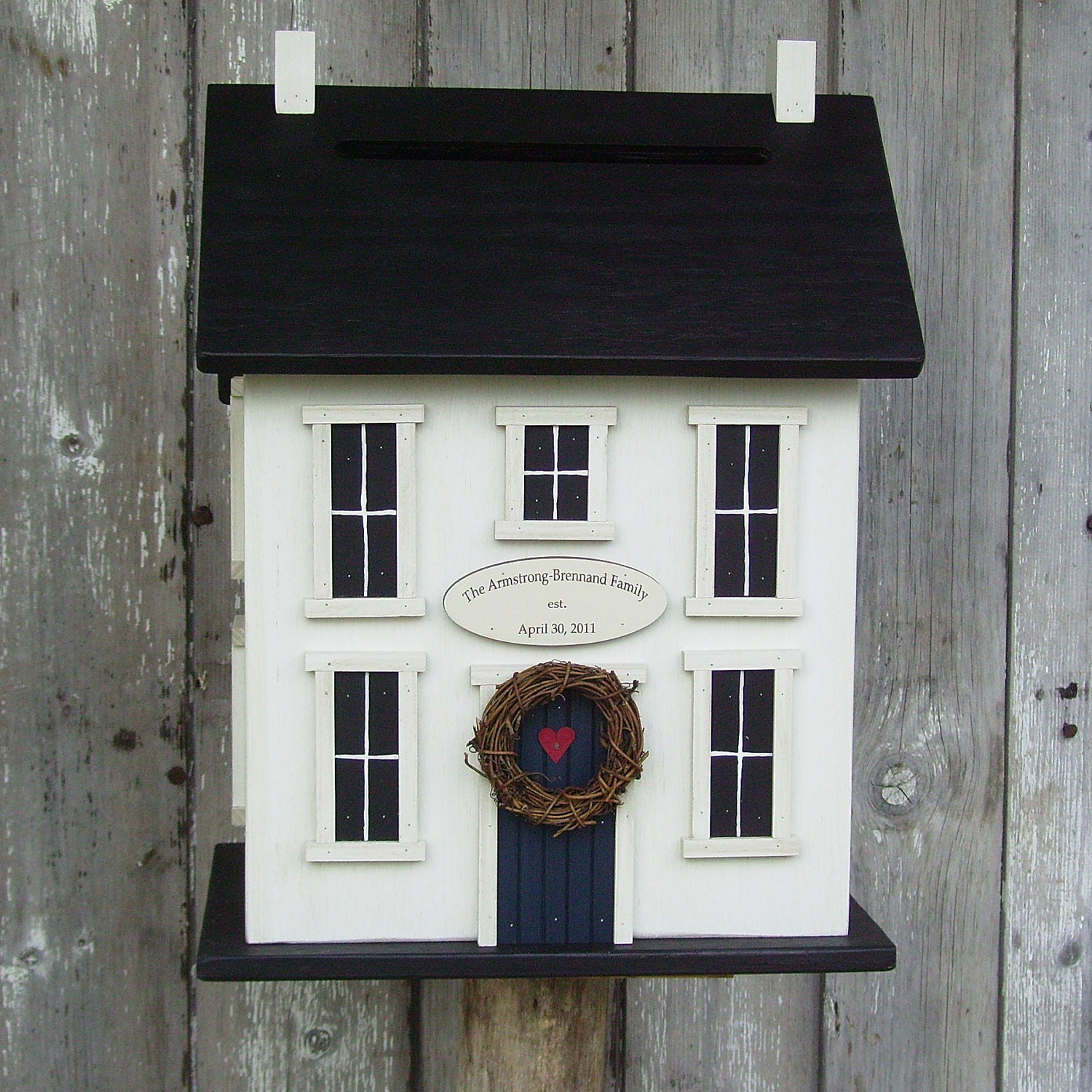 Original  - Wedding Card Holder Box Birdhouse  Personalized -  Choose your Colors.