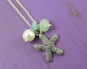 Starfish Crystal and Pearl Necklace