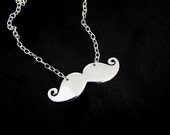 Mustache Necklace in Silver