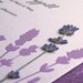 Lavender Field - pressed flower Letterpress Wedding Invitation - lavender/cocoa on pearl