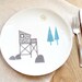 Porcelain plate - Cabin in the woods
