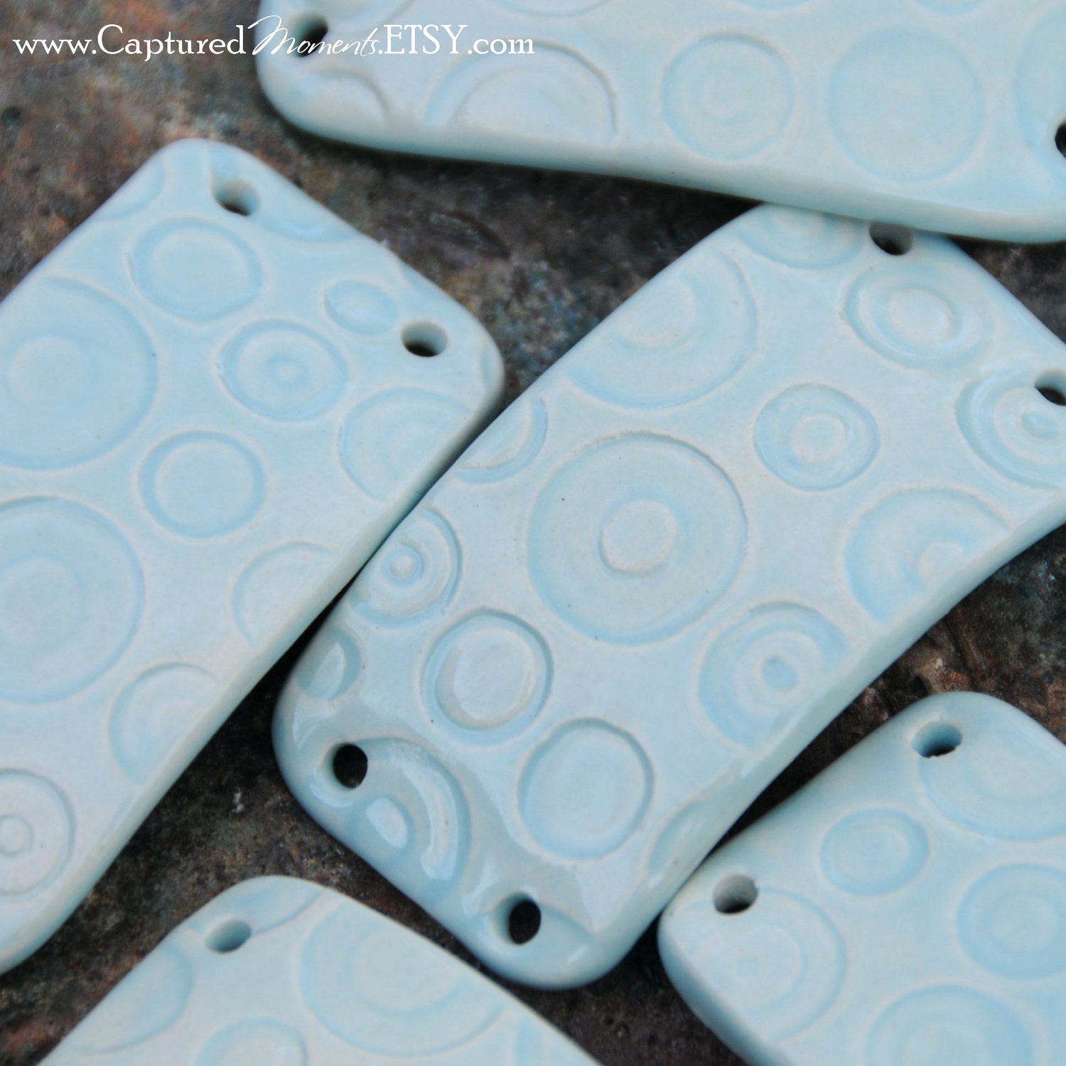 Blue Heaven Pottery Bracelet Bead