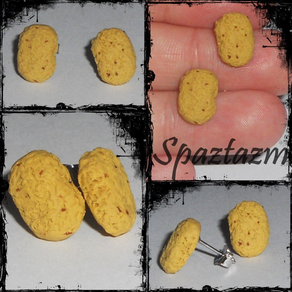 Chicken nugget stud post earrings Inspired by my Son's love of Chicken nuggets