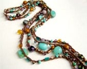 3x Wraparound Necklace / 7X Bracelet - Teal, Lavender, Copper, Brown, Boho, Long necklace - Made to Order