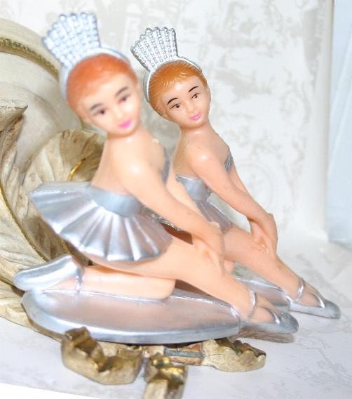 Ballerina in Silver, Vintage Cake Topper