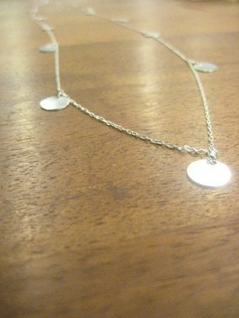 Long Silver DIsc Necklace -"Illumination"- The Long Twilight