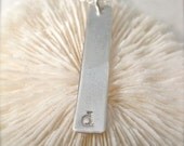 Sterling Silver Bar Charm Necklace -  The Long Bar Initial in Sterling Silver