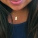 Hand Stamped Charm Necklace - "The Short Bar Initial in Gold"