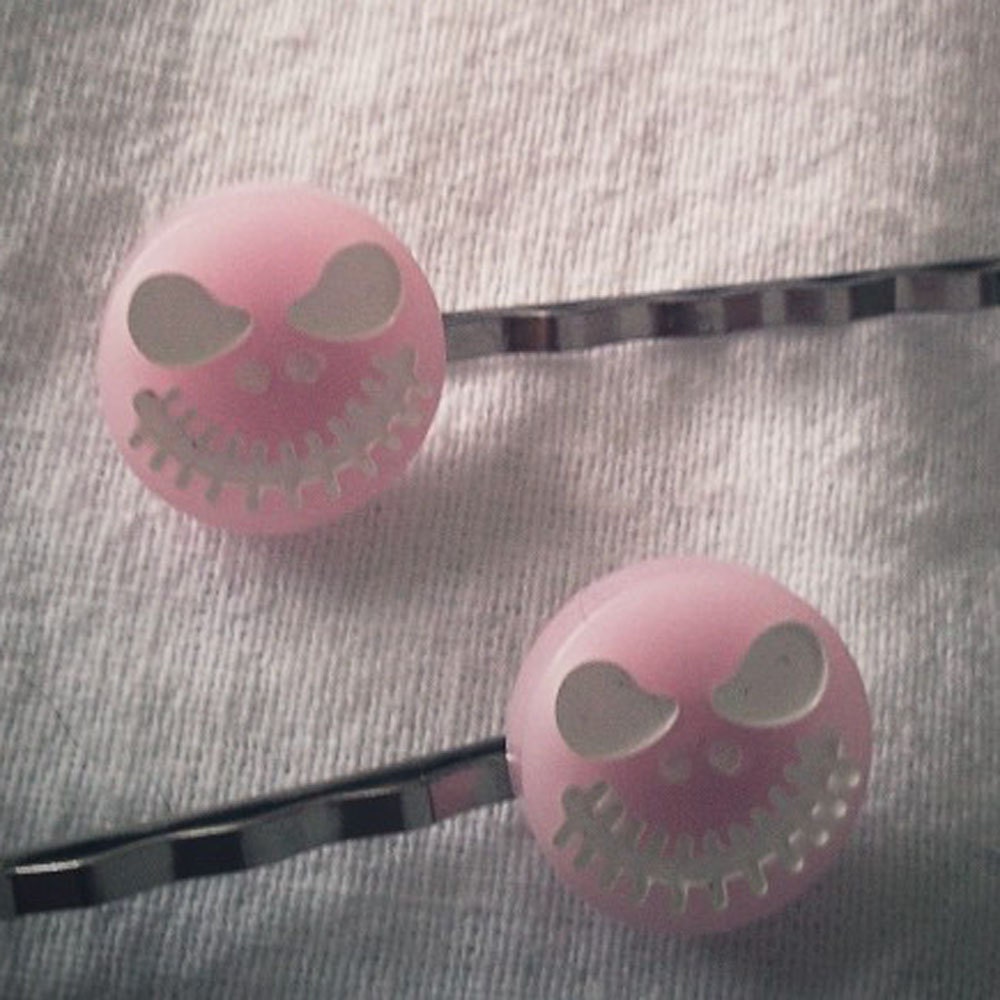 Spooky Skull Bobby Pins Cute Chic fun fashion kawaii kitsch hair wear