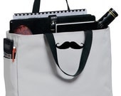 All Purpose Man Tote Bags with Custom Embroidered Mustache Christmas Gift
