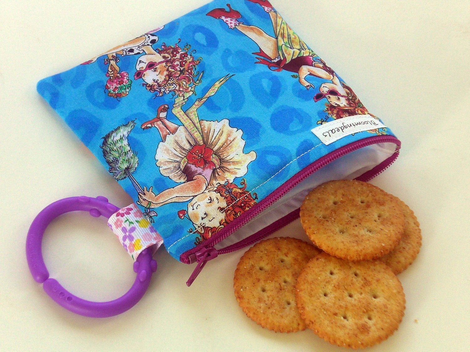 Reusable Snack Bag Zipper & Clip on Handle Medium 6x6