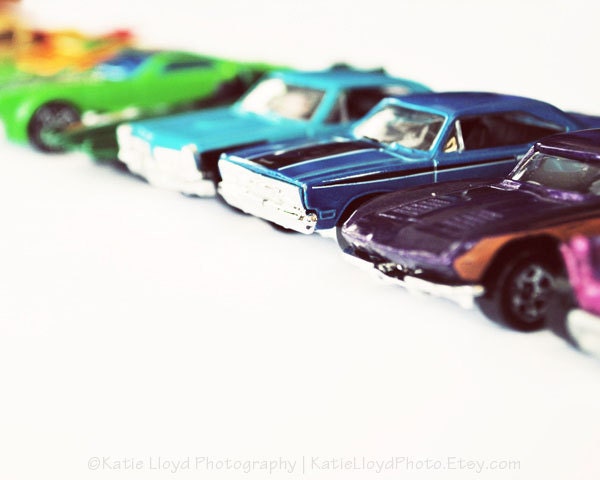 Car Show in Miniature 24x36 Fine Art Toy Photography Print - Hotwheels Matchbox Car for a Boy's Bedroom or Nursery