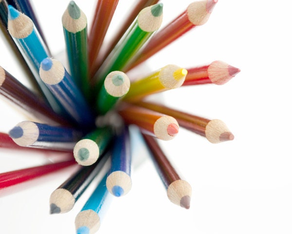 Colored Pencils, Number One - 16x20 Fine Art Photography Print - Colorful Child's Bedroom, Nursery or Craft Room Home Decor Photo