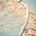 Under the Ferris Wheel - 16x20 Fine Art Carnival Photography Print - Retro Inspired Midway Home Decor Photo in Smokey Blue and Burnt Orange