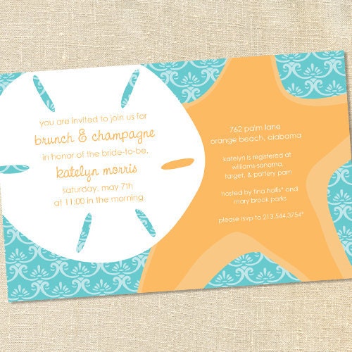 Sweet Wishes 20 Sand Dollar and Starfish Birthday Party Shower Invitations - Custom Quantities (As Low as 1.19 Each) Il_170x135