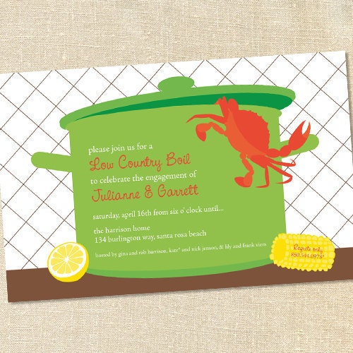 Sweet Wishes 20 Crawfish Crab Boil Picnic Invitations - Custom Quantities (As Low as 1.19 Each) Il_170x135