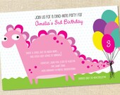 Sweet Wishes 20 Girls Pink Dinosaur Birthday Invitations - Custom Quantities (As Low as 1.19 Each) Il_170x135